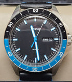 Fossil Sport 54 Day Date Black Dial Black Leather Strap Watch for Men - FS5321