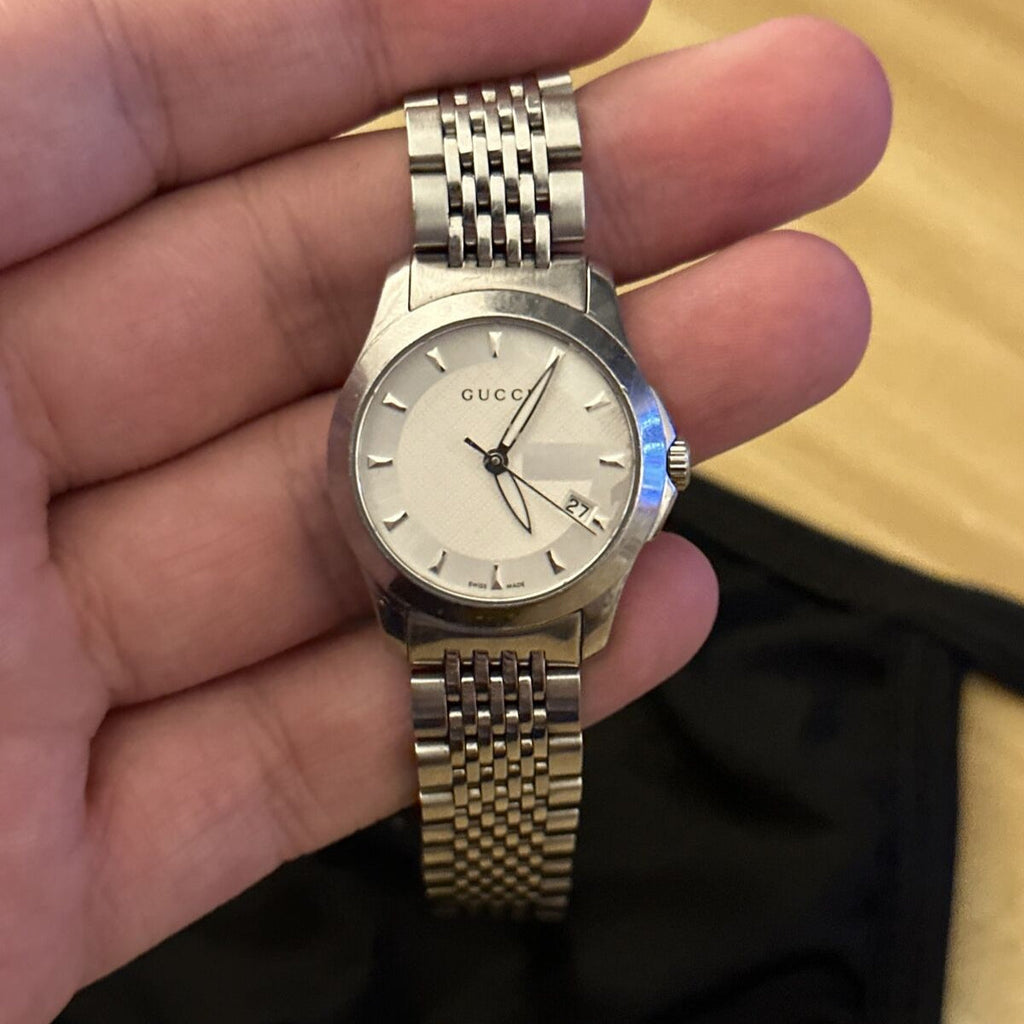 GUCCI時計 Gucci G Timeless YA126501 Stainless Steel 38mm Watch – Foxhills