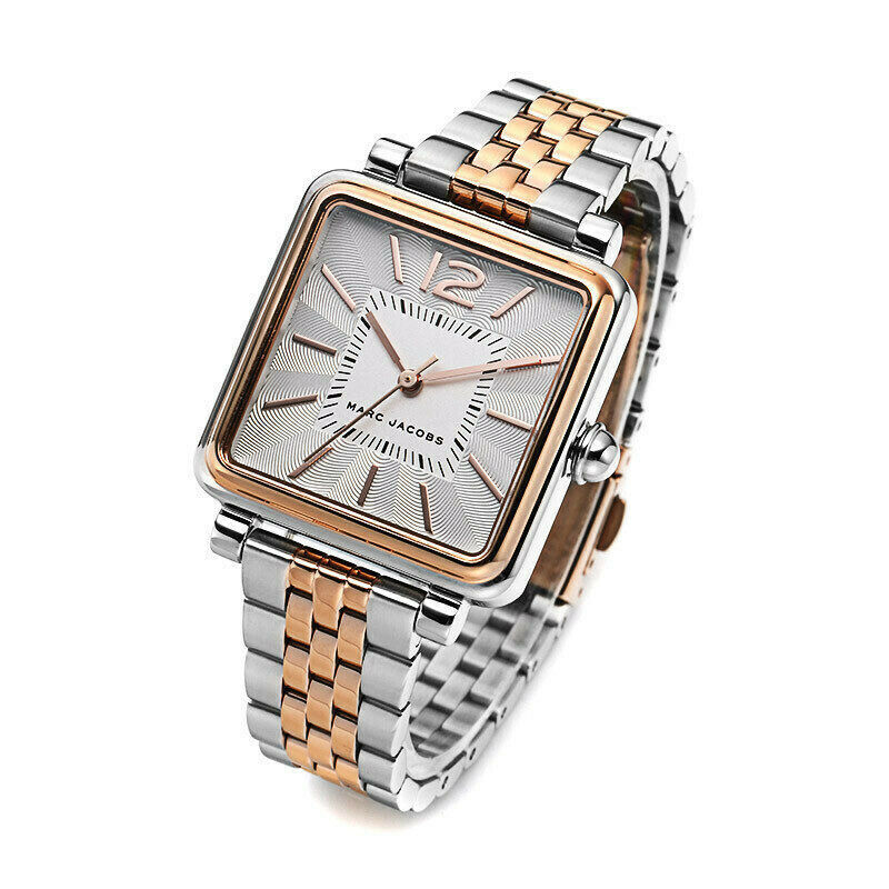 Marc Jacobs Vic Silver Dial Two Tone Steel Strap Watch for Women