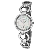 Tissot T Trend Flamingo Mother of Pearl Dial Silver Steel Strap Watch for Women - T094.210.11.116.00