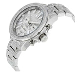 Michael Kors Wren Chronograph Crystals Silver Dial Silver Steel Strap Watch For Women - MK6317