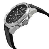 Michael Kors Brecken Chronograph Black Dial Black Leather Strap Watch For Men - MK8850