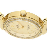 Coach Sport Diamonds Gold Dial Gold Steel Strap Watch for Women - 14502195