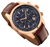 Guess Persuit Chronograph Blue Dial Brown Leather Strap Watch for Men - W0500G1