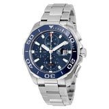 Tag Heuer Aquaracer Calibre 16 43mm Blue Dial Silver Steel Strap Watch untuk Pria - CAY211B.BA0927