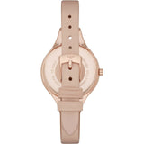 Emporio Armani Chiara Quartz Crystals White Dial Rose Gold Leather Strap Watch For Women - AR7437