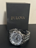 Bulova Crystal Collection Pave Silver Dial with Crystals Silver Steel Strap Watch for Men - 96C134