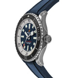 Breitling Superocean Automatic 44 Blue Dial Blue Rubber Strap Watch for Men - A17376211C1S1