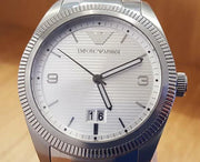Emporio Armani Classic Silver Dial Silver Steel Strap Watch for Men - AR5894