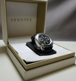 Versace Dylos Analog Black Dial Black Leather Strap Watch for Men - VQC010015