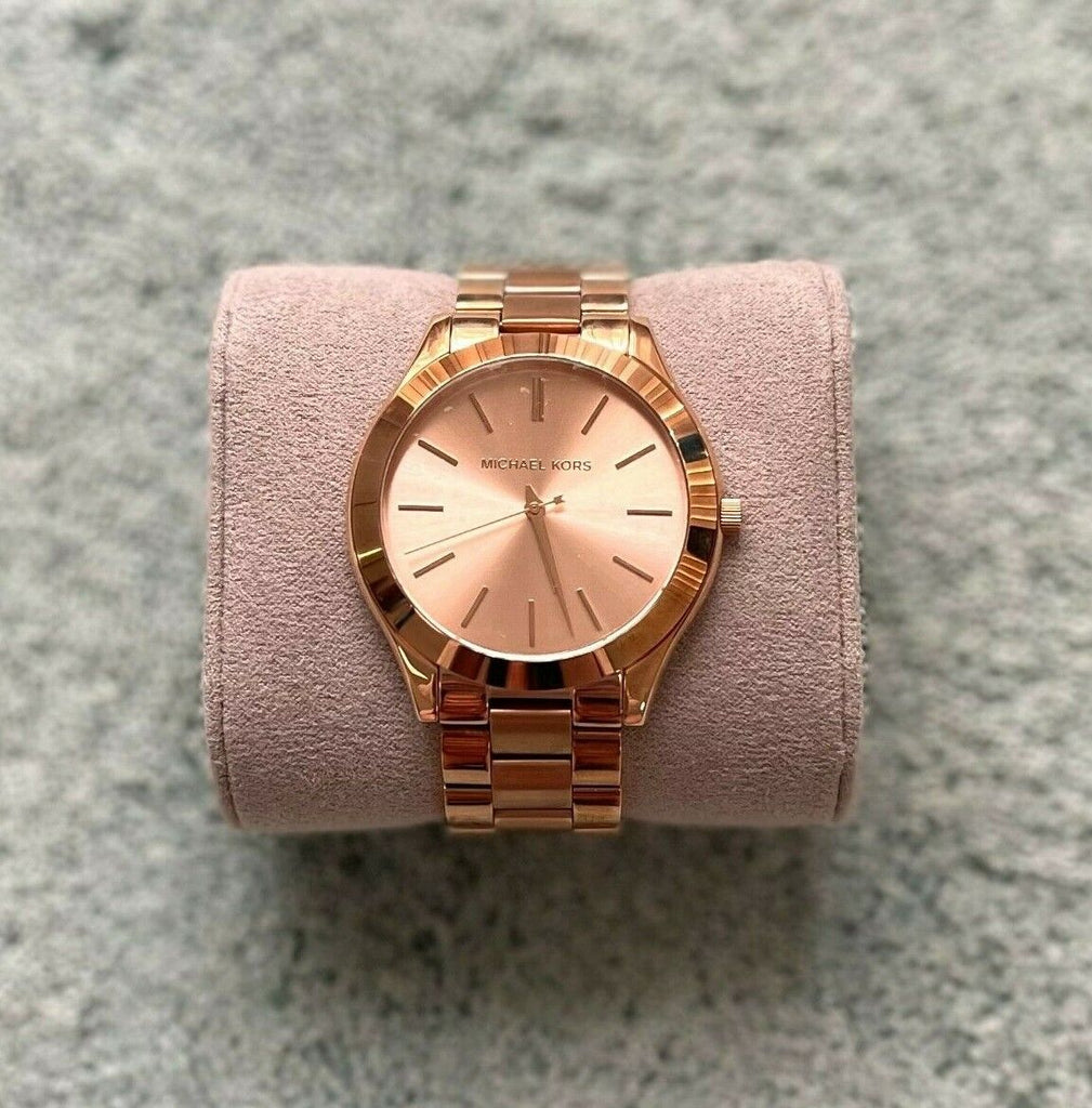 Michael Kors Slim Runway Rose Gold Dial Rose Gold Steel Strap
