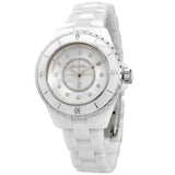 Chanel J12 Diamonds Mother of Pearl White Dial White Steel Strap Watch for Women - J12 H5704