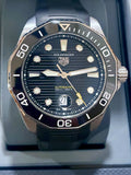 Tag Heuer Aquaracer Professional 300 Automatic Black Dial Black Rubber Strap Watch for Men - WBP201A.FT6197