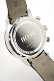 Hugo Boss Rafale Chronograph Quartz Blue Dial Black Leather Strap Watch For Men - HB1513391