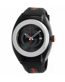 Gucci Sync Quartz Black Dial Black Rubber Strap Watch For Men - YA137301