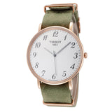 Tissot T Classic Everytime White Dial Green Nylon Strap Watch for Men - T109.610.38.032.00