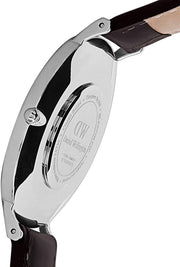 Daniel Wellington Classic York Black Dial Brown Leather Strap Watch For Men - DW00100134