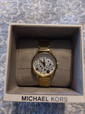 Michael Kors Portia Quartz White Dial Gold Steel Strap Watch for Women - MK3840