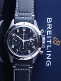Breitling Avi Ref. 765 1953 Re-Edition Black Dial Black Leather Strap Watch for Men - AB0920131B1X1