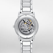 Emporio Armani Meccanico Skeleton Silver Dial Silver Steel Strap Watch For Men - AR1980