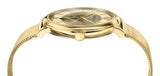 Versace V Circle Quartz Gold Dial Gold Mesh Bracelet Watch For Men - VBQ070017