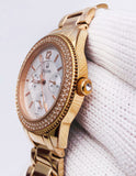 Bulova Crystal Silver Dial Rose Gold Steel Strap Watch for Women - 97N101