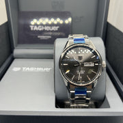 Tag Heuer Carrera Calibre 5 Automatic Black Dial Silver Steel Strap Watch for Men - WAR201A.BA0723