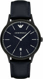 Emporio Armani Renato Quartz Blue Dial Blue Leather Strap Watch For Men - AR11190