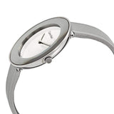 Calvin Klein Chic Silver Dial White Leather Strap Watch for Women - K7N23UP8