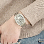 Guess Raven Diamonds Silver Dial Silver Steel Strap Watch for Women - GW0104L1