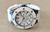 Guess Overdrive Chronograph White Dial White Rubber Strap Watch for Women - W0149L6