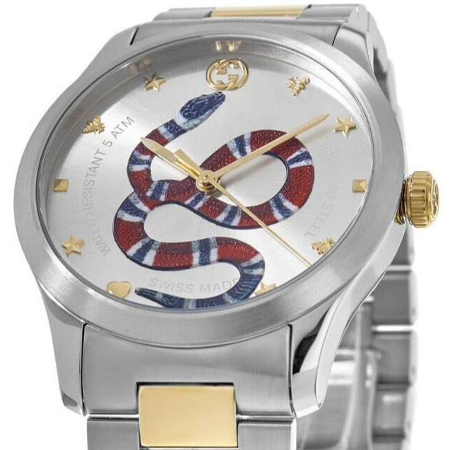 Gucci G Timeless Quartz Silver Dial Silver Steel Strap Watch  display picture 3