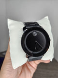 Movado Bold Black Dial Black Steel Strap Watch For Men - 3600047