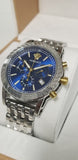 Versace Sport Tech Chronograph Blue Dial Silver Steel Strap Watch for Men - VELT00219