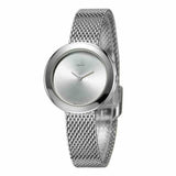 Calvin Klein Firm White Dial Silver Mesh Bracelet Watch for Women - K3N23126