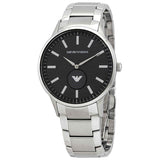 Emporio Armani Renato Quartz Black Dial Silver Steel Strap  Watch For Men - AR11118