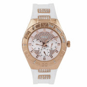 Guess Luna Diamonds White Dial White Rubber Strap Watch for Women - W0653L4