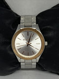 Michael Kors Mini Slim Runway Silver Dial Silver Steel Strap Watch for Women - MK3514