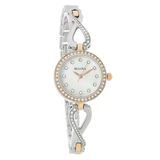 Bulova Crystals Mother of Pearl Dial Two Tone Steel Strap Watch for Women - 98X108