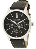 Tommy Hilfiger Kyle Quartz Black Dial Black Leather Strap Watch for Men - 1791630