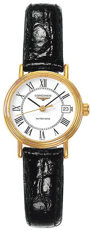 Longines Presence Automatic White Dial Black Watch untuk Wanita - L4.321.2.11.2