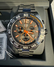 Tag Heuer Formula 1 Chronograph Ceramic Black Dial Silver Steel Strap Watch for Men - CAZ101AH.BA0842