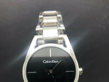 Calvin Klein Dainty Black Dial Silver Steel Strap Watch for Women - K7L23141