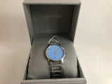 Calvin Klein Stately Blue Mother of Pearl Dial Silver Steel Strap Watch for Women - K3G2312N