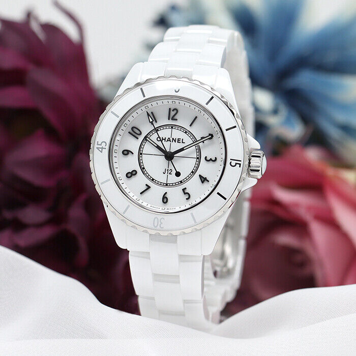 Chanel J12 Quartz White Dial White Steel Strap Watch for Women