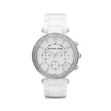 Michael Kors Parker White Dial White Ceramic Strap Watch for Women - MK5654