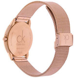 Calvin Klein Minimal Black Dial Rose Gold Mesh Bracelet Watch for Men - K3M2162Y