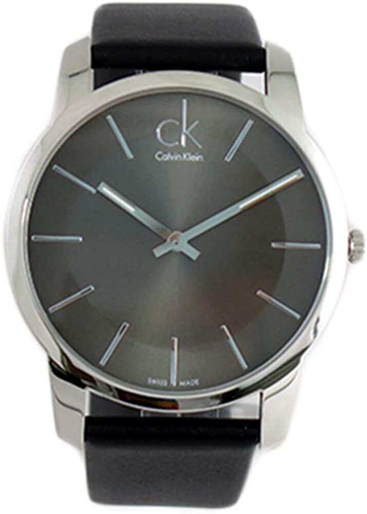 Calvin Klein City Black Dial Black Leather Strap Watch for Men