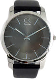 Calvin Klein City Black Dial Black Leather Strap Watch for Men - K2G21107