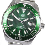 Tag Heuer Aquaracer Calibre 5 Green Dial Silver Steel Strap Watch untuk Pria - WAY201S.BA0927